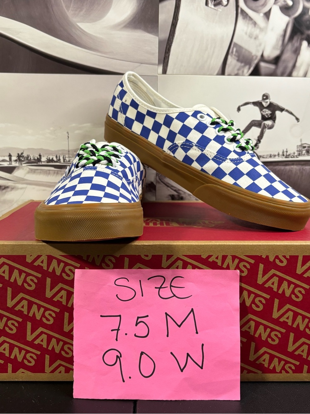 Vans Authentic Checkers sz 7.5 Men’s 9.0 Women’s